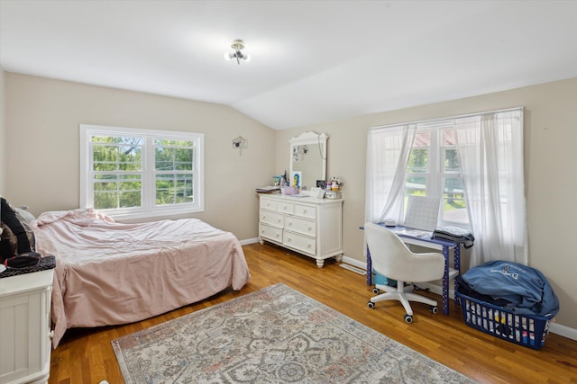 14747 A Dr N, Marshall, MI 49068 - bedroom featuring vaulted ceiling and wood finished floors