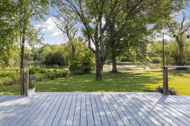 14747 A Dr N, Marshall, MI 49068 - wooden terrace featuring a water view and a yard