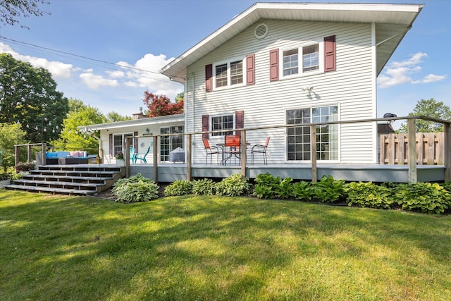 14747 A Dr N, Marshall, MI 49068 - back of house featuring a deck and a lawn