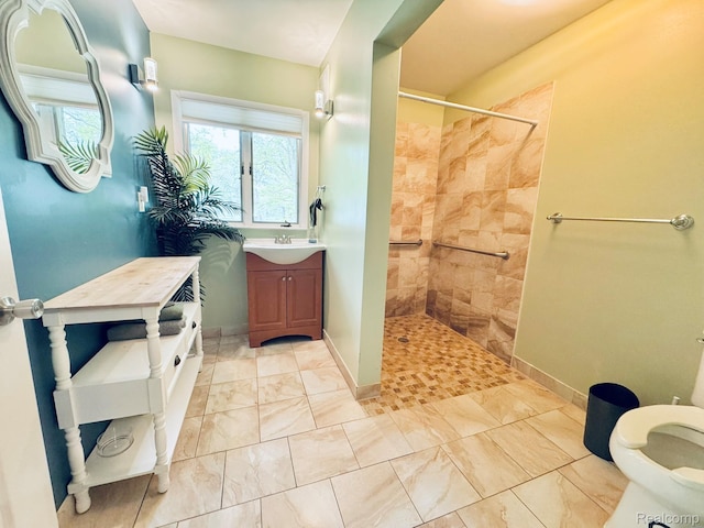 24230 Berg Rd, Commerce Twp, MI 48033 - bathroom with vanity and tiled shower