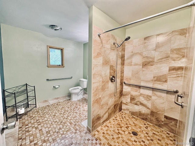 24230 Berg Rd, Commerce Twp, MI 48033 - full bath with a tile shower and tile patterned flooring