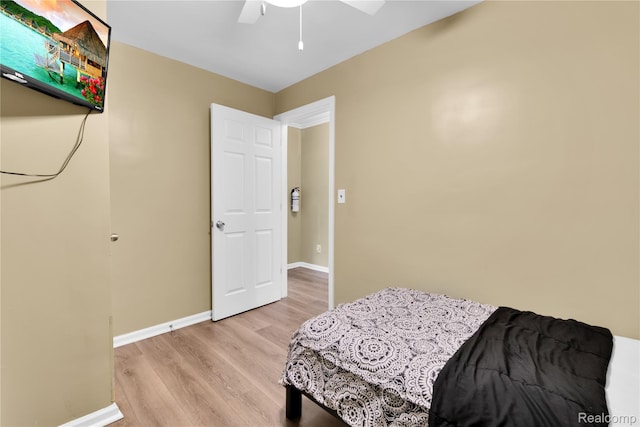 24710 Lathrup Blvd, Southfield, MI 48075 - bedroom with light wood-type flooring and ceiling fan