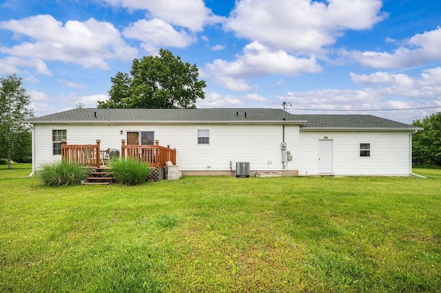 66291 M-62, Edwardsburg, MI 49112 - rear view of property featuring a deck and a lawn
