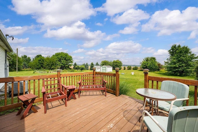 66291 M-62, Edwardsburg, MI 49112 - deck featuring a storage shed and a yard