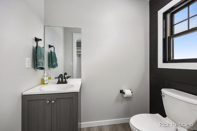 1153 S Edgar Rd, Mason, MI 48854 - half bathroom featuring vanity and wood finished floors