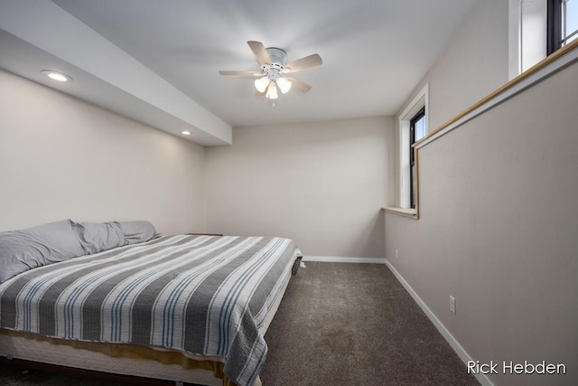 1153 S Edgar Rd, Mason, MI 48854 - carpeted bedroom with recessed lighting and ceiling fan