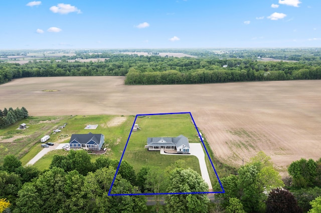 1153 S Edgar Rd, Mason, MI 48854 - aerial view of sparsely populated area with property parcel outlined