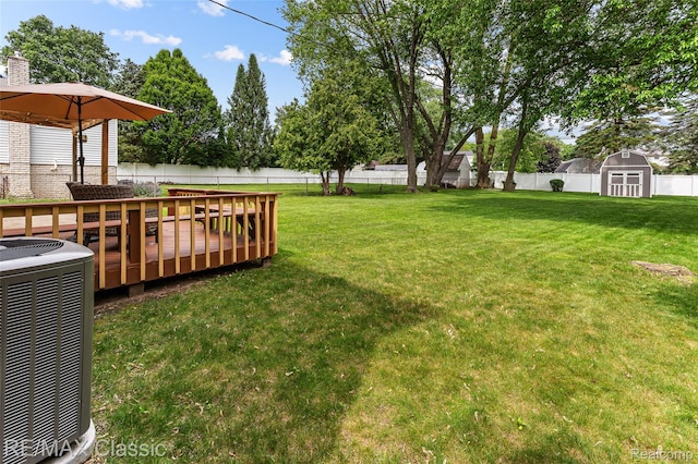1915 Treadwell St, Westland, MI 48186 - fenced backyard with a shed and a wooden deck