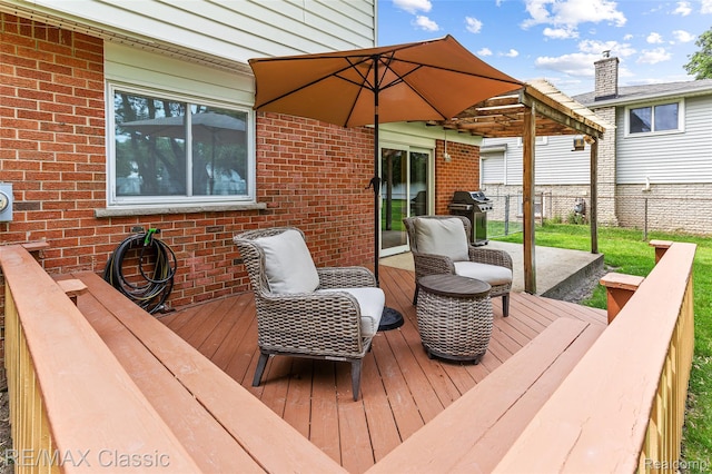 1915 Treadwell St, Westland, MI 48186 - wooden deck featuring grilling area