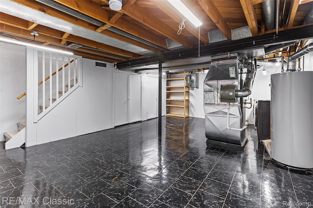 1915 Treadwell St, Westland, MI 48186 - finished basement featuring water heater, stairs, and electric panel