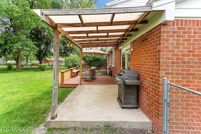 1915 Treadwell St, Westland, MI 48186 - view of patio with area for grilling and a wooden deck