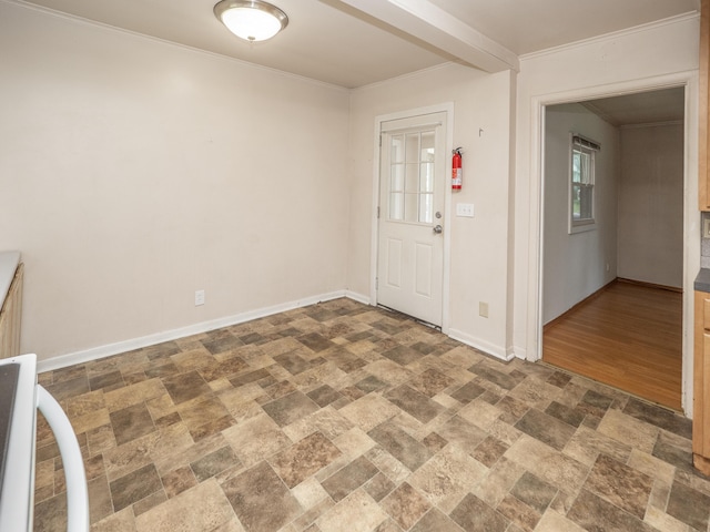 909 Royce Ave, Kalamazoo, MI 49001 - foyer entrance featuring stone finish flooring and crown molding