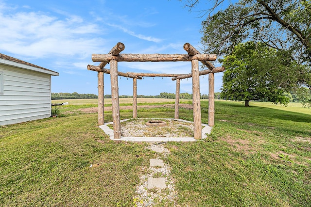 5468 S Custer Rd, Custer, MI 49405 - view of grassy yard featuring an outdoor fire pit and a view of countryside
