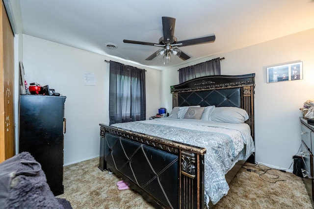8741 Meadow Ln, Berrien Springs, MI 49103 - bedroom with carpet floors and a ceiling fan