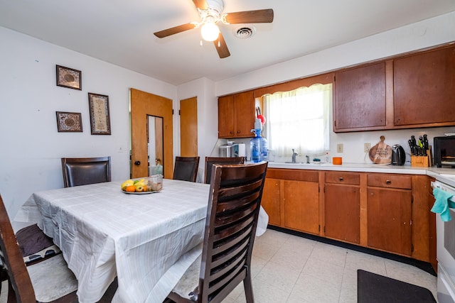 8741 Meadow Ln, Berrien Springs, MI 49103 - dining area with a ceiling fan