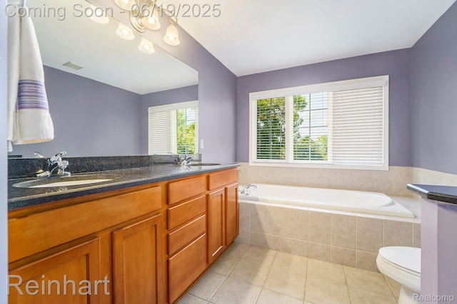 2032 Cameo Ct, Canton, MI 48187 - full bath featuring tile patterned flooring, a garden tub, and double vanity
