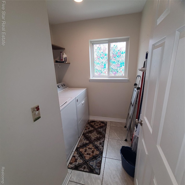 105 Degurse Ave, Marine City, MI 48039 - laundry area featuring washing machine and dryer and light tile patterned flooring