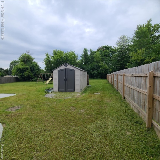 105 Degurse Ave, Marine City, MI 48039 - view of yard featuring a playground and a shed
