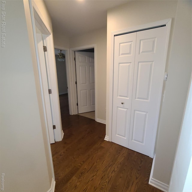 105 Degurse Ave, Marine City, MI 48039 - hallway featuring dark wood-type flooring and baseboards