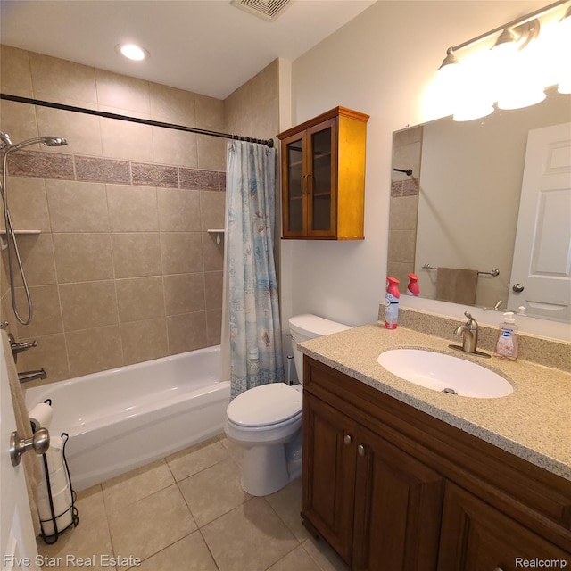 105 Degurse Ave, Marine City, MI 48039 - bathroom with tile patterned floors, vanity, and shower / tub combo with curtain
