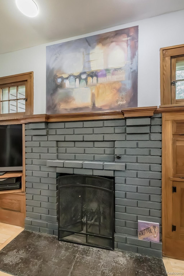 284 W Clarkston Rd, Lake Orion, MI 48362 - detailed view of a brick fireplace