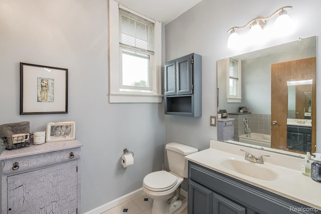 284 W Clarkston Rd, Lake Orion, MI 48362 - full bathroom featuring vanity, tile patterned floors, and a bath