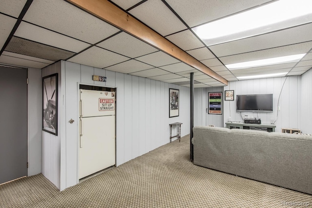284 W Clarkston Rd, Lake Orion, MI 48362 - living area featuring carpet and a paneled ceiling