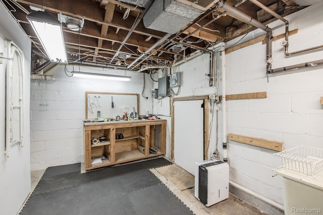 284 W Clarkston Rd, Lake Orion, MI 48362 - basement with a workshop area and electric panel