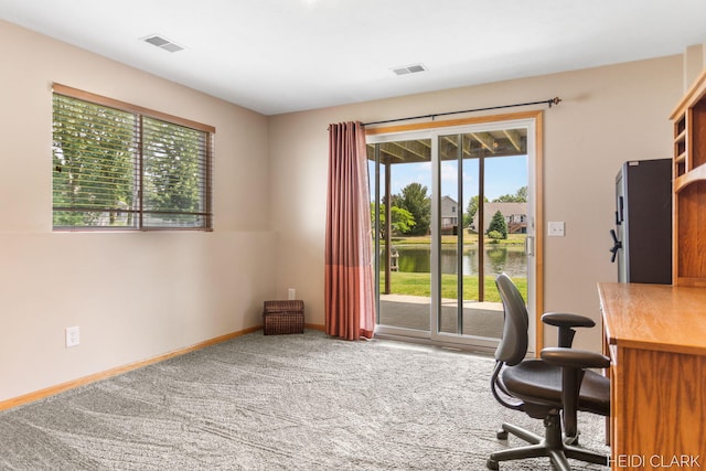 2973 Riley Ridge Rd, Holland, MI 49424 - office area with a water view and carpet
