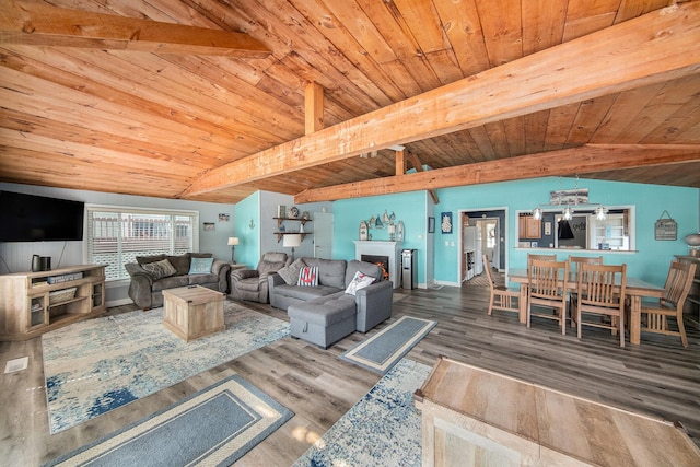 2759 Hemlock Rd, Quincy, MI 49082 - living room featuring wood ceiling and wood finished floors