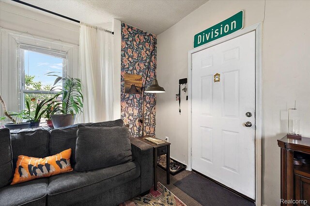 1769 W Warren Ave, Detroit, MI 48208 - foyer entrance with a textured ceiling