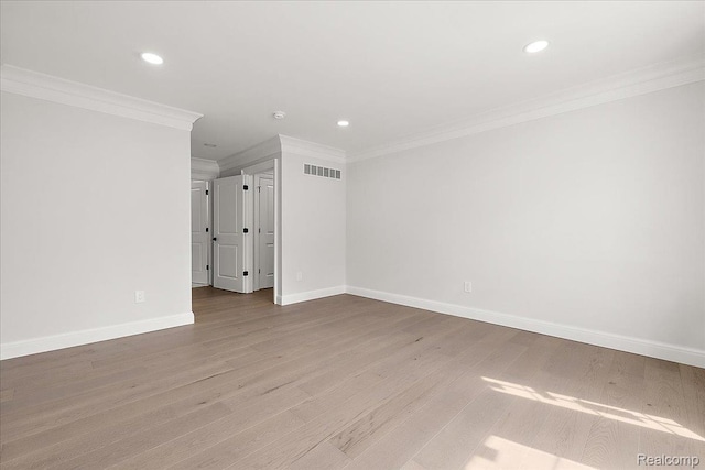 56350 Willow Creek Blvd, Utica, MI 48316 - spare room with ornamental molding, recessed lighting, and wood finished floors