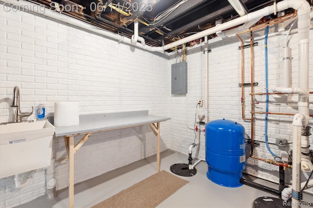 3328 S Vassar Rd, Burton, MI 48519 - utility room featuring electric panel and a sink