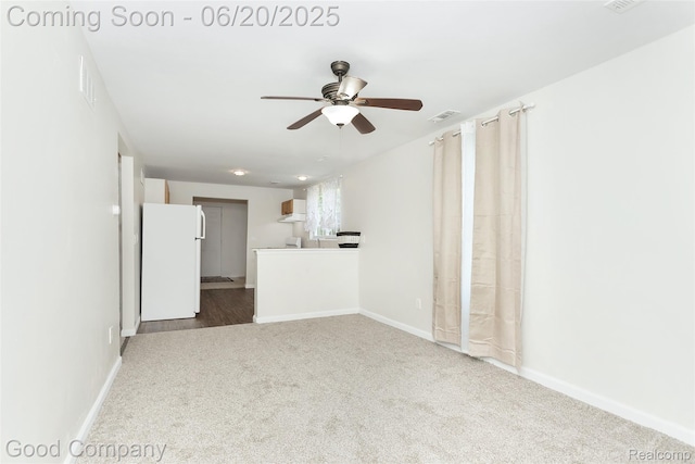 755 Robinwood St, Pontiac, MI 48340 - unfurnished living room with ceiling fan and carpet flooring