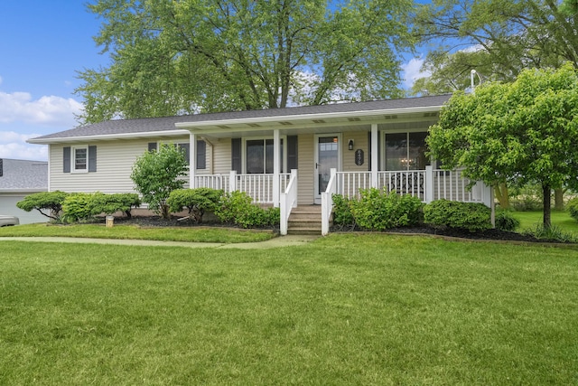 8475 Homerich Ave SW, Byron Center, MI 49315 - ranch-style house with a front lawn and a porch