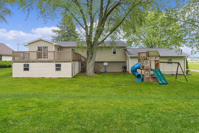 8475 Homerich Ave SW, Byron Center, MI 49315 - back of property featuring a playground, a yard, and a deck