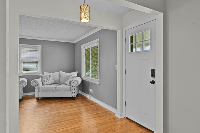 8475 Homerich Ave SW, Byron Center, MI 49315 - foyer with light wood-type flooring and ornamental molding