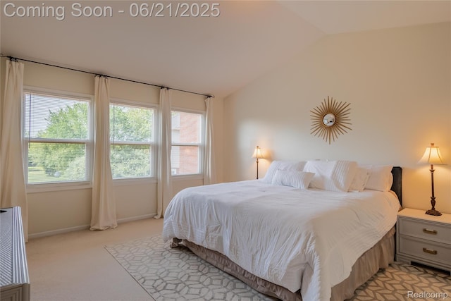 48671 Timber Crest Ct, Plymouth, MI 48170 - bedroom featuring lofted ceiling, multiple windows, and light colored carpet