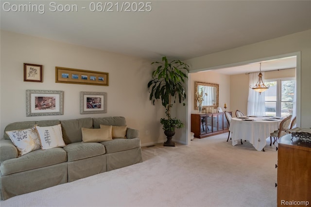 48671 Timber Crest Ct, Plymouth, MI 48170 - living room featuring light carpet and baseboards