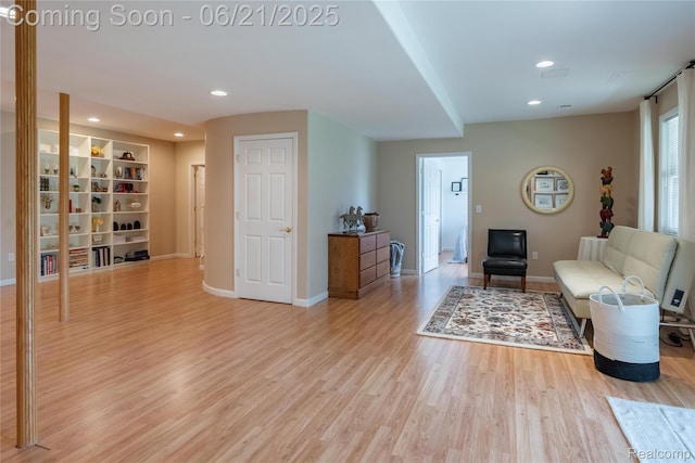 48671 Timber Crest Ct, Plymouth, MI 48170 - living area featuring light wood-type flooring and recessed lighting