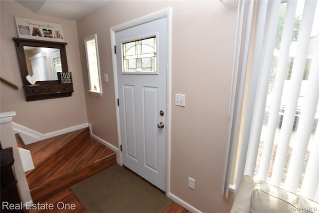 1350 Laurel Valley Dr, Waterford, MI 48327 - foyer with healthy amount of natural light and wood finished floors
