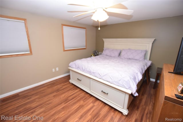 1350 Laurel Valley Dr, Waterford, MI 48327 - bedroom with wood finished floors and ceiling fan
