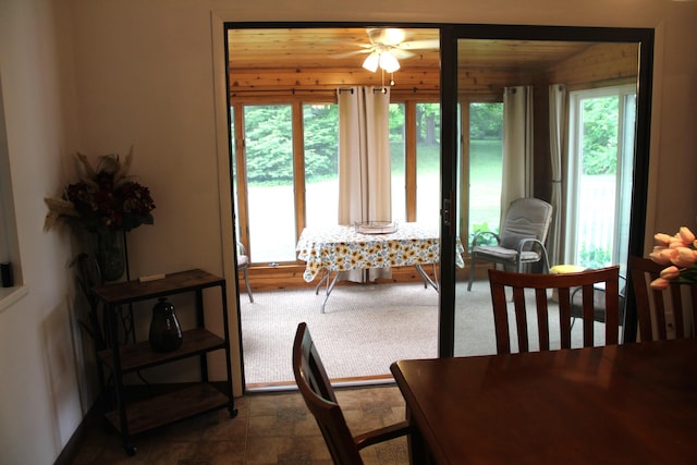 229 Riverside Dr, Hart, MI 49420 - dining space featuring plenty of natural light and a ceiling fan
