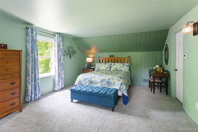 20551 Elwell Rd, Belleville, MI 48111 - bedroom with vaulted ceiling and carpet floors