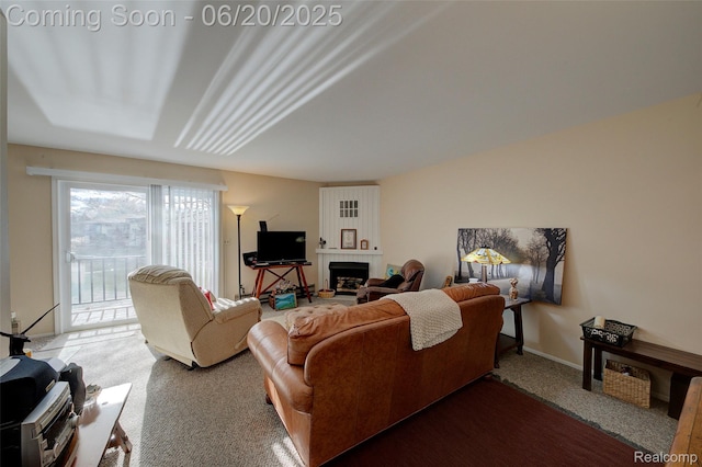 7615 Woodview St # 3, Westland, MI 48185 - carpeted living room featuring a tile fireplace