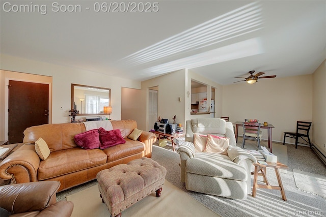 7615 Woodview St # 3, Westland, MI 48185 - carpeted living area featuring a ceiling fan