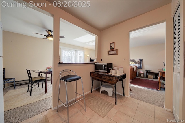 7615 Woodview St # 3, Westland, MI 48185 - office featuring light colored carpet, ceiling fan, and light tile patterned floors