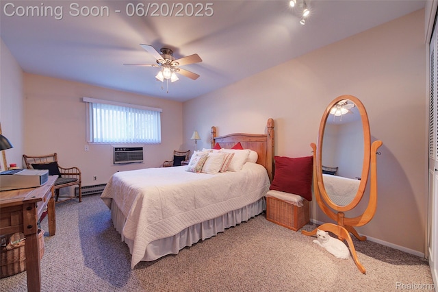 7615 Woodview St # 3, Westland, MI 48185 - bedroom featuring carpet floors, a ceiling fan, and a baseboard radiator