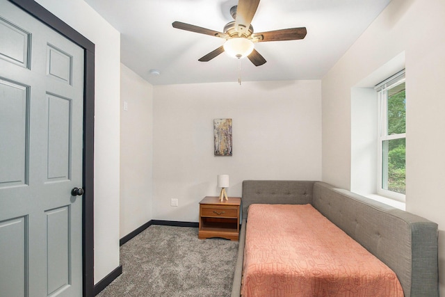 6490 Island Lake Rd, Holland, MI 49423 - bedroom with carpet flooring and a ceiling fan