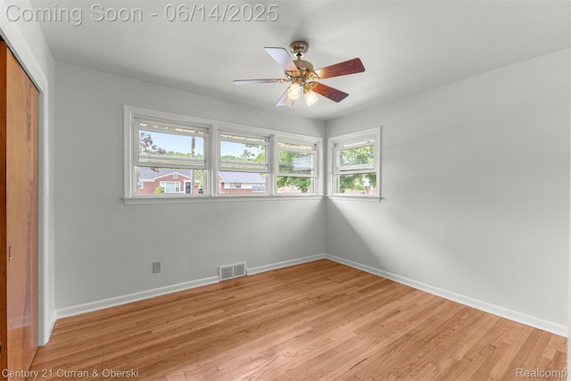 30345 Rush St, Garden City, MI 48135 - unfurnished bedroom with a closet, light wood-style flooring, and ceiling fan